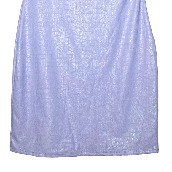 NEW Naked Wardrobe Croc Embossed Strapless Faux Leather Minidress in Lilac, 1X - Picture 7 of 13